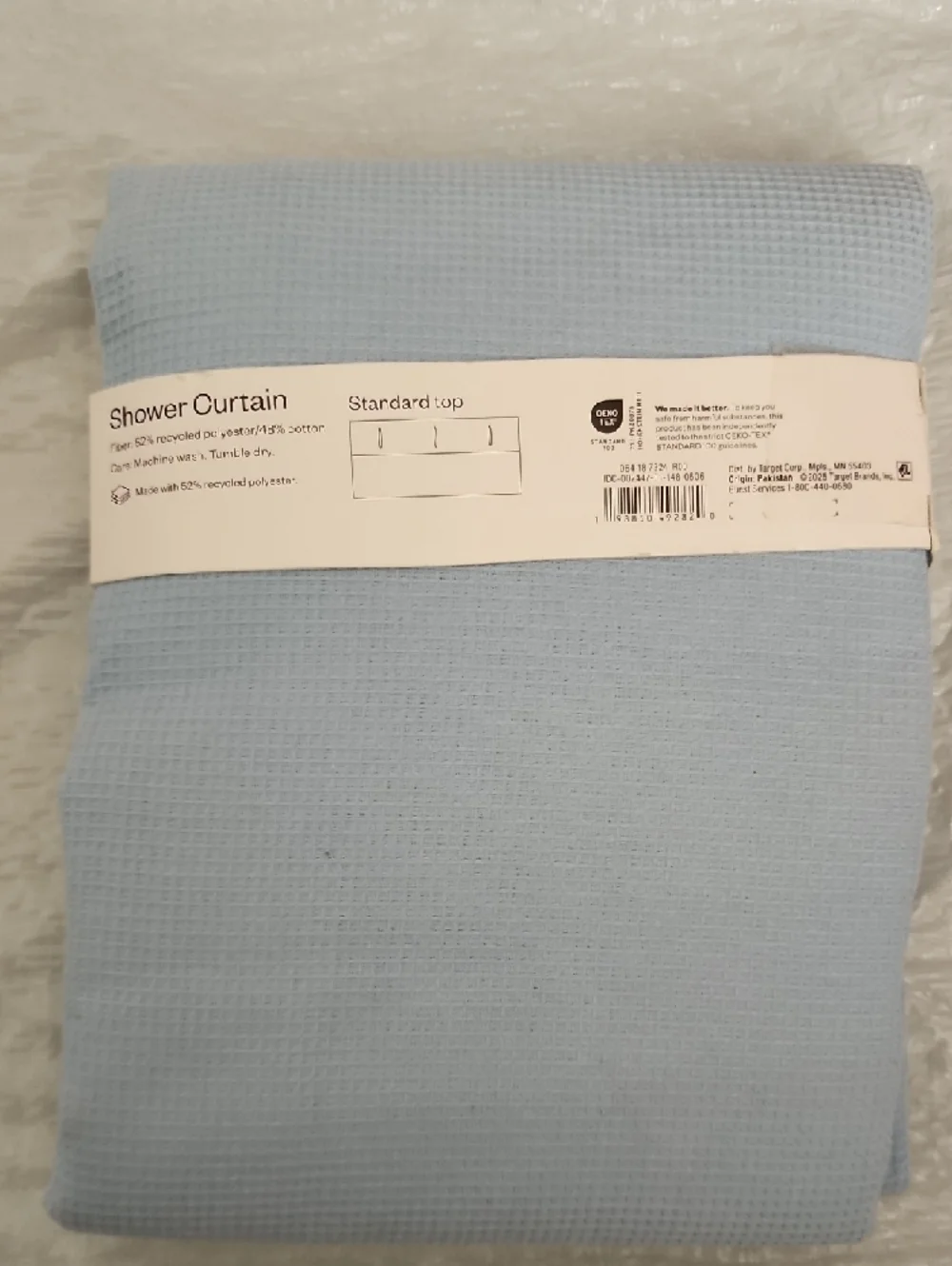 Room Essentials Pale Blue Waffle Weave Shower Curtain